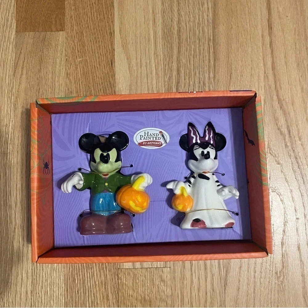 Disney Mickey Minnie Mouse Salt Pepper Shaker NEW Halloween Frankenstein Bride